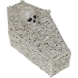 ⚡Women's Halloween Silver Cool Skull Evening Coffin Shaped Cross Rhinestone Bag